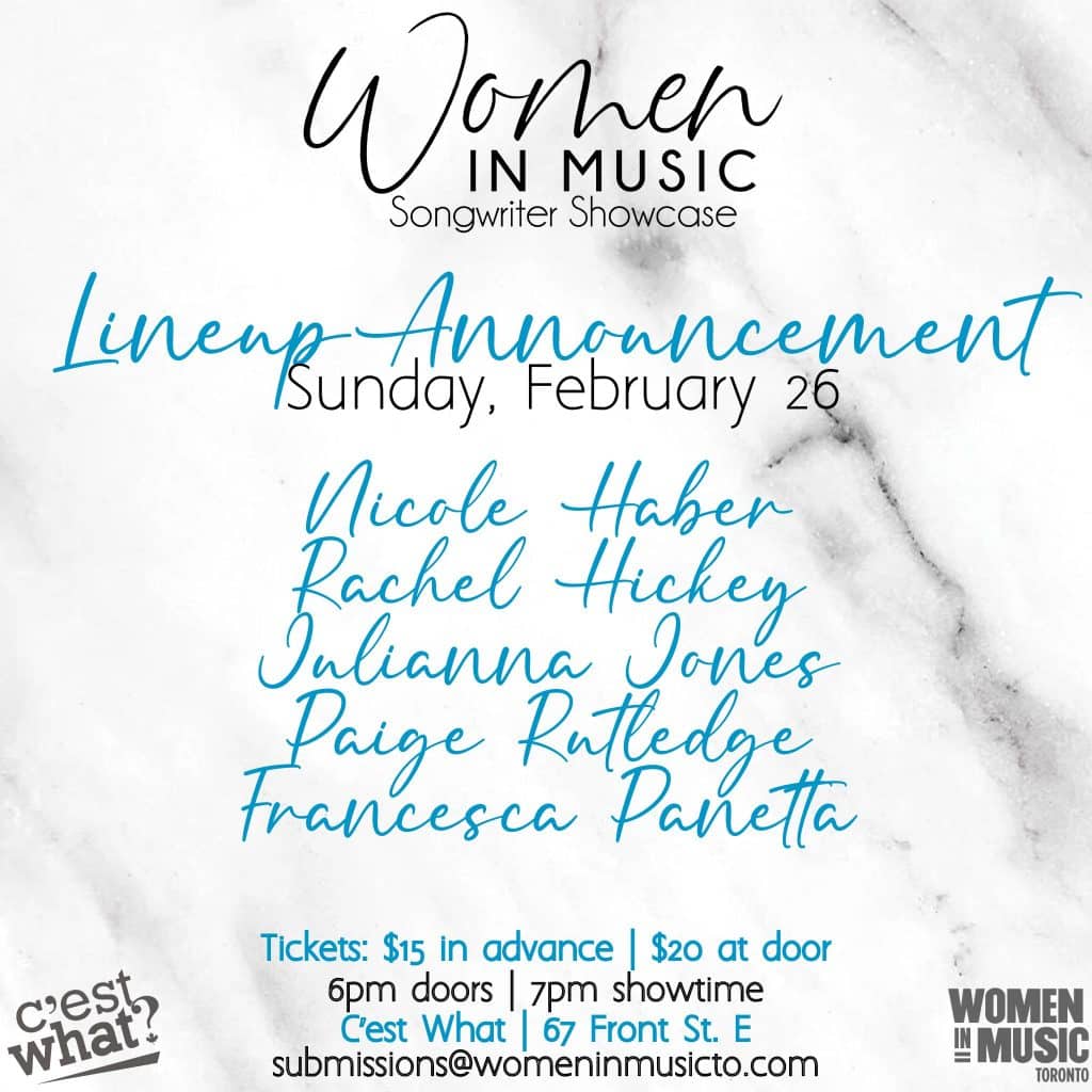 Women In Music poster Feb 26