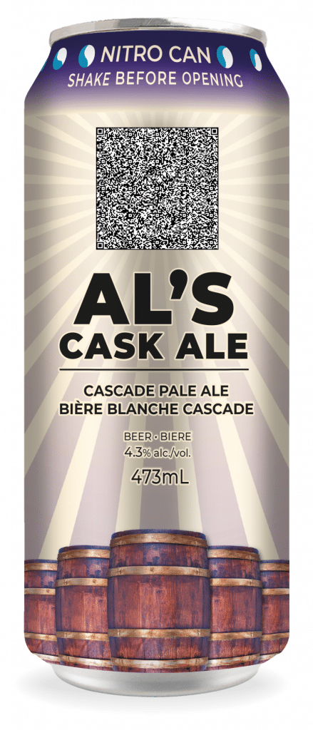 QR code link to LCBO inventory of Al's Cask Ale