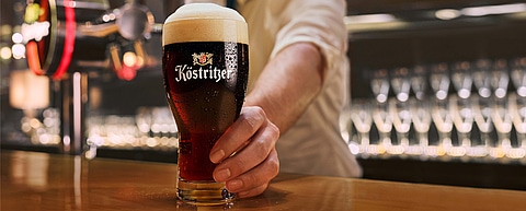Glass of Bitburger Köstritzer