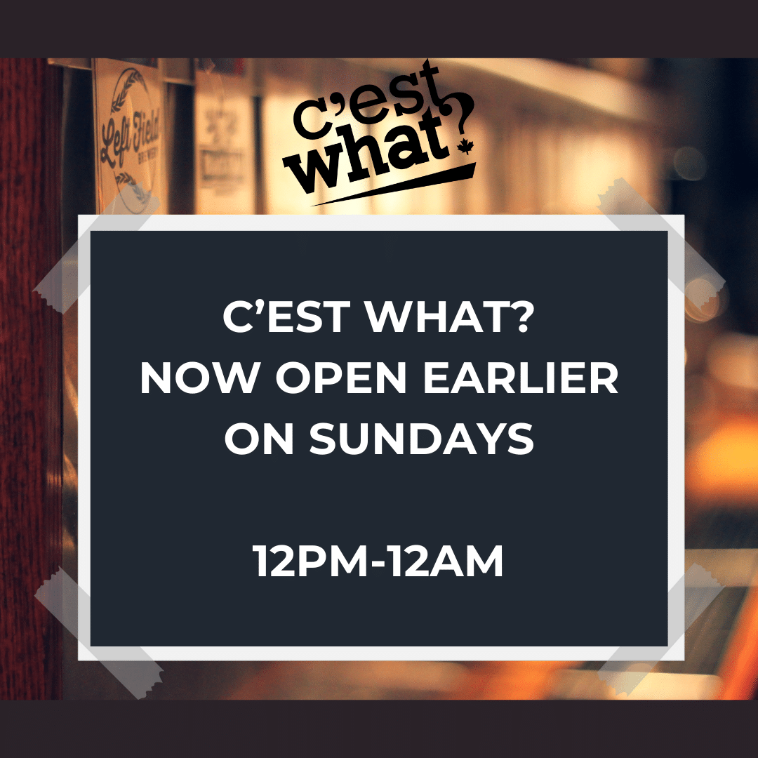 New hours March 17 - open Sundays at noon.